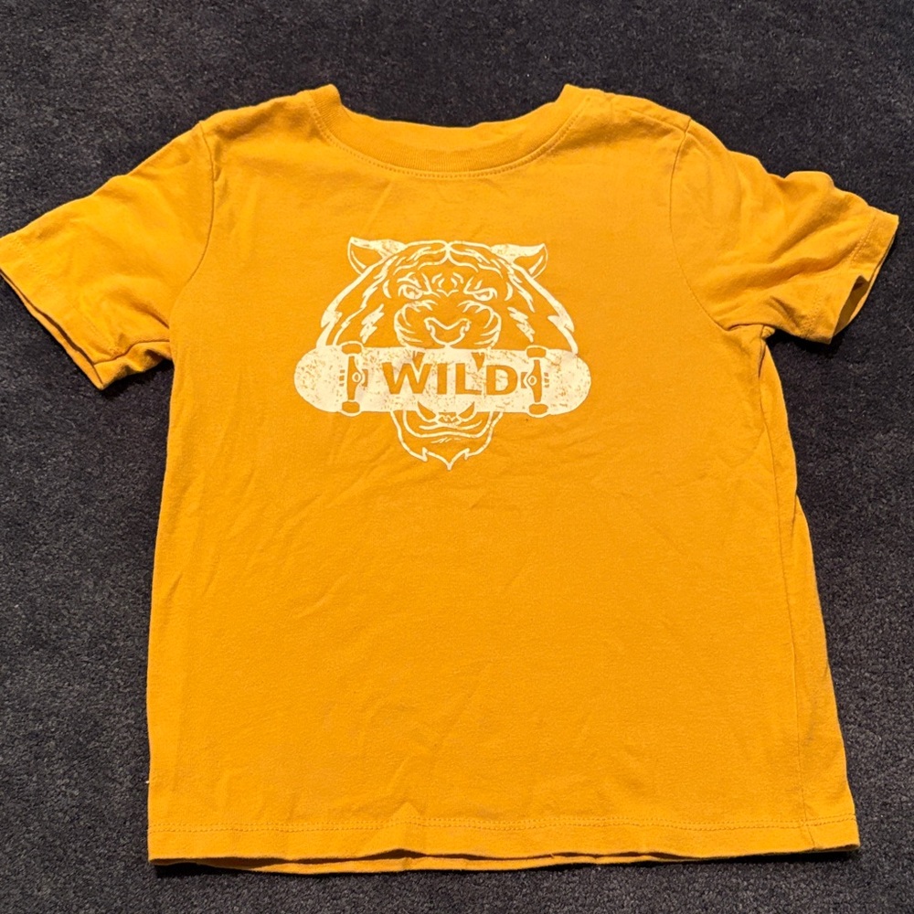 Garanimals Yellow Tee with White Tiger Skate Graphic